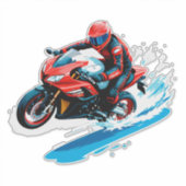 🏍️ Stylish Motorcycle Rider Minimal Urban Design シール (正面)