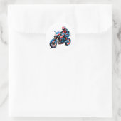 Stylish Motorcycle Rider Vintage Biker Helmet  ラウンドシール (バッグ)