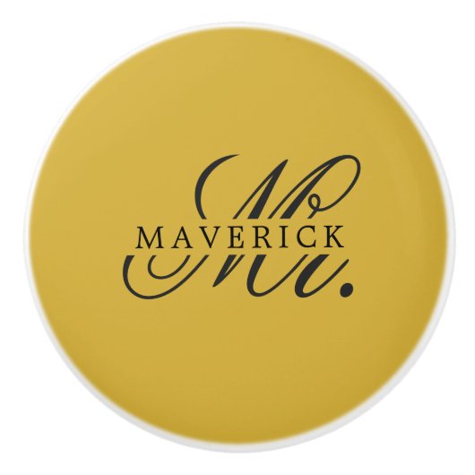 Stylish Mr. & Name Text Stylish セラミックノブ (正面)