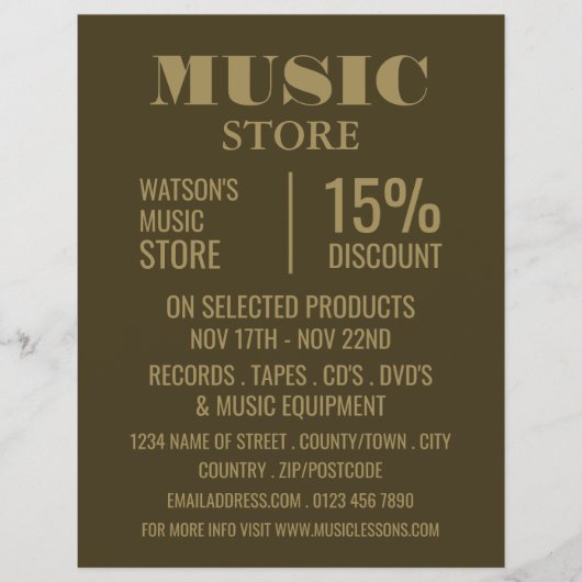 Stylish Music Store Advertising チラシ (正面)