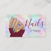 Stylish Nail Art Iridescent Opal Manicurist Artist 名刺 (正面)