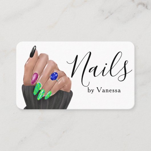 Stylish Nail Artist Nail Technician Branding 名刺 (正面)