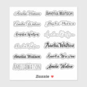 Stylish Name Sticker シール (シート)