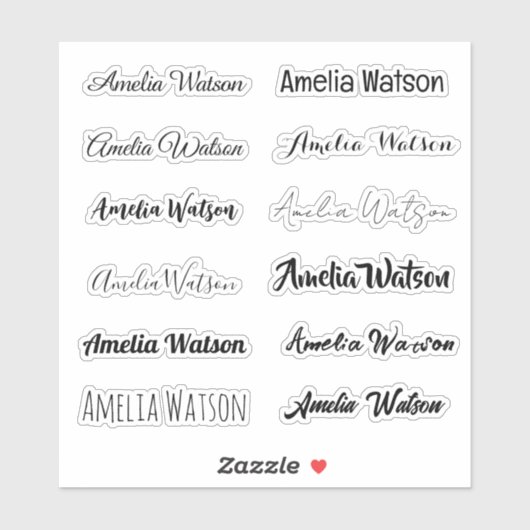 Stylish Name Sticker シール (シート)
