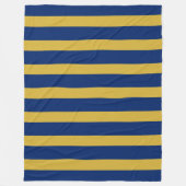Stylish Navy and Metallic Gold Vertical Striped フリースブランケット (正面)