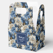 Stylish Navy Blue Flowers Custom Name Favor Box フェイバーボックス (オープン)