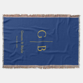 Stylish Navy Throw Blanket for Wedding Favors スローブランケット