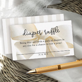 Stylish Neutral Bow Diaper Raffle  エンクロージャーカード