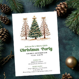 Stylish neutral leopard Christmas tree invitation 招待状
