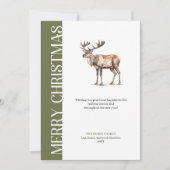 Stylish Neutral Tones Christmas Deer Greeting Card シーズンカード (正面)