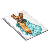 Stylish Notebook with Dog in Jacket ノートブック (右側)