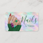 Stylish Opal Iridescent Manicurist Nail Artist 名刺 (正面)