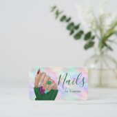 Stylish Opal Iridescent Manicurist Nail Artist 名刺 (スタンド正面)