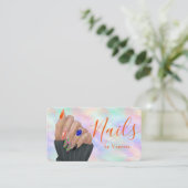 Stylish Opal Iridescent Nail Art Manicurist Artist 名刺 (スタンド正面)