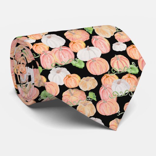 Stylish orange and black pumpkins pattern ネクタイ (ロール)