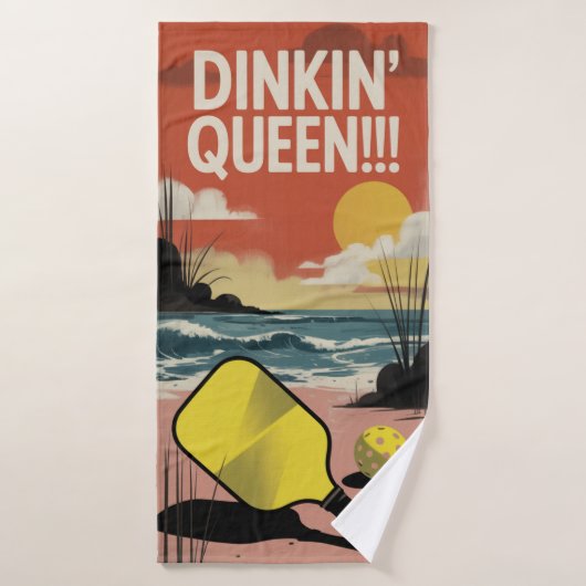 Stylish Paddle DINKIN' QUEEN!!! Gift Sports Towel バスタオル (バスタオル)