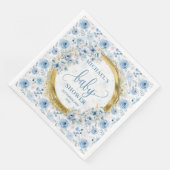 Stylish pastel blue roses gold boy baby shower (コーナー)