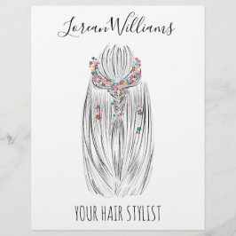 Stylish Pastel Hair Stylist Braid Hairstyle Flower チラシ