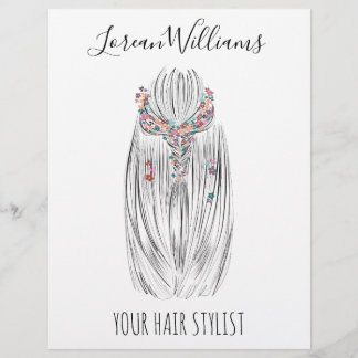 Stylish Pastel Hair Stylist Braid Hairstyle Flower チラシ