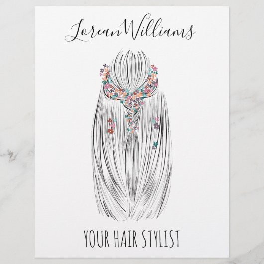 Stylish Pastel Hair Stylist Braid Hairstyle Flower チラシ (正面)