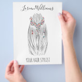 Stylish Pastel Hair Stylist Braid Hairstyle Flower チラシ (手)