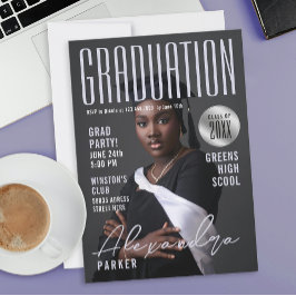 Stylish Pastel Purple Grad College University  招待状