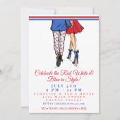 Stylish Patriotic Couple Fourth of July Party  招待状 (正面)