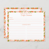 Stylish Peach Fruit Botanical Cute Recipe Card (正面/裏面)