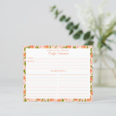 Stylish Peach Fruit Botanical Cute Recipe Card (スタンド正面)