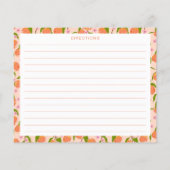 Stylish Peach Fruit Botanical Cute Recipe Card (裏面)