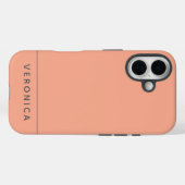 Stylish Peach Personalized Name  Case-Mate iPhoneケース (裏面 (横))