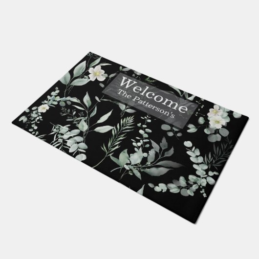 Stylish Personalized Greenery ドアマット (アングル)