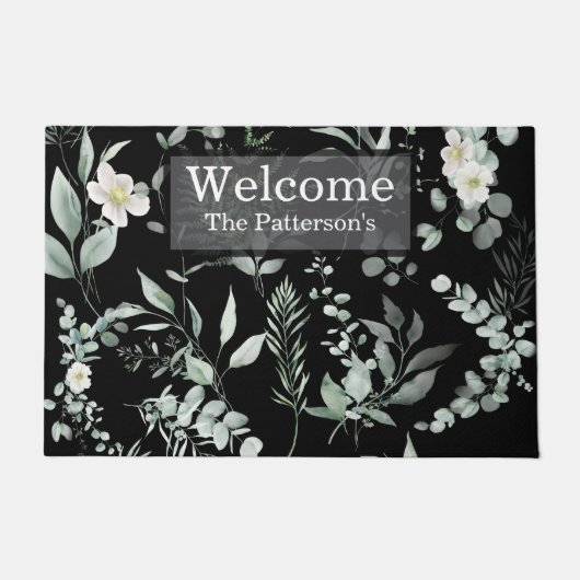 Stylish Personalized Greenery ドアマット (正面)