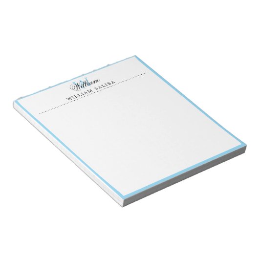 Stylish Personalized Notepad Custom Name Monogram ノートパッド (アングル)