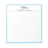 Stylish Personalized Notepad Custom Name Monogram ノートパッド (正面)