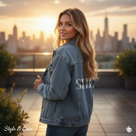 Stylish Personalized SHE Denim Jacket for Women デニムジャケット