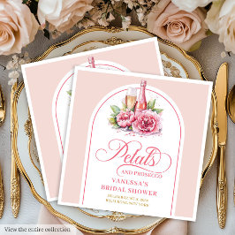 Stylish Petals and Prosecco Personalized Napkins