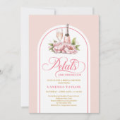 Stylish petals and prosecco watercolor bridal card 招待状 (正面)