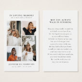 Stylish Photo Collage Funeral Sympathy Prayer Card (正面&裏面)