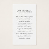 Stylish Photo Collage Funeral Sympathy Prayer Card (裏面)