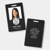 Stylish Photo Employee Black Badge バッジ (正面＆裏面)