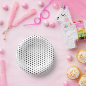 Stylish Pink 7" Paper Bowl Plate with Black Dots ペーパーボウル (パーティー)