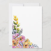 Stylish Pink and Orange Floral Wedding 招待状 (裏面)