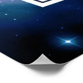 Stylish Pink & Blue Galaxy Stars Abstract Wedding ポスター (角)