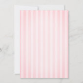 Stylish Pink Bow Striped Baby Shower 招待状 (裏面)