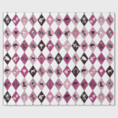 Stylish Pink Equestrian Diamond Pattern ラッピングペーパー (フラット)