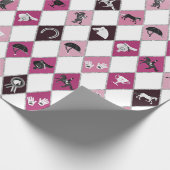 Stylish Pink Equestrian Diamond Pattern ラッピングペーパー (角)