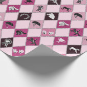 Stylish Pink Equestrian Diamond Pattern ラッピングペーパー (角)