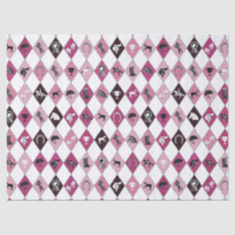 Stylish Pink Equestrian Diamond Pattern 薄葉紙