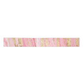 Stylish Pink Gold Abstract Marble Liquid Paint サテンリボン (正面)